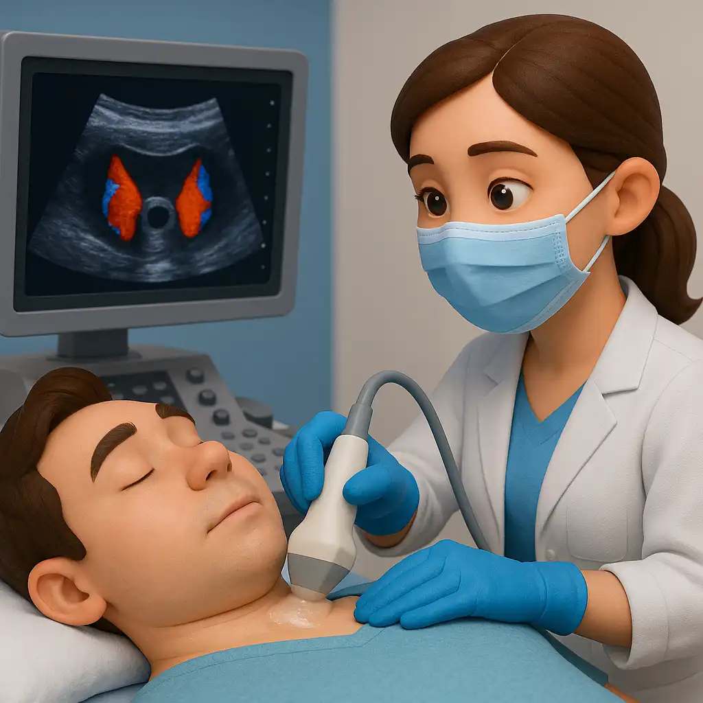 Doctora especialista en ultrasonido tiroideo